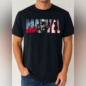 Marvel Captain America Graphic Tee Shirt Black Men’s Large Short Sleeve Tee